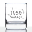 Vintage 1959 - Fun 67th Birthday Whiskey Rocks Glass Gifts for Men & Women Turning 67 - Retro Whisky Drinking Tumbler