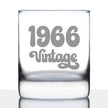 Vintage 1966 - 60th Birthday Rocks Glass, Fun Bday Gift for Men and Women Turning 60, Old Fashioned Glass 10 Ounce Size
