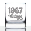 Vintage 1967 - 59th Birthday Rocks Glass, Fun Bday Gift for Men and Women Turning 59, Old Fashioned Glass 10 Ounce Size