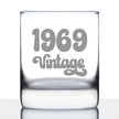 Vintage 1969 - Fun 57th Birthday Whiskey Rocks Glass Gifts for Men & Women Turning 57 - Retro Whisky Drinking Tumbler