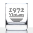 Vintage 1972 - Fun 54th Birthday Whiskey Rocks Glass Gifts for Men & Women Turning 54 - Retro Whisky Drinking Tumbler