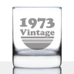 Vintage 1973 - Fun 53rd Birthday Whiskey Rocks Glass Gifts for Men & Women Turning 53 - Retro Whisky Drinking Tumbler