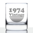Vintage 1974 - Fun 52nd Birthday Whiskey Rocks Glass Gifts for Men & Women Turning 52 - Retro Whisky Drinking Tumbler