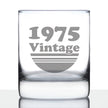 Vintage 1975 - Fun 51st Birthday Whiskey Rocks Glass Gifts for Men & Women Turning 51 - Retro Whisky Drinking Tumbler