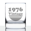 Vintage 1976 - Fun 50th Birthday Whiskey Rocks Glass Gifts for Men & Women Turning 50 - Retro Whisky Drinking Tumbler