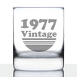 Vintage 1977 - Fun 49th Birthday Whiskey Rocks Glass Gifts for Men & Women Turning 49 - Retro Whisky Drinking Tumbler