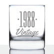 Vintage 1988 - Fun 38th Birthday Whiskey Rocks Glass Gifts for Men & Women Turning 38 - Retro Whisky Drinking Tumbler