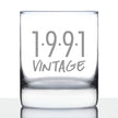 Vintage 1991 - Fun 35th Birthday Whiskey Rocks Glass Gifts for Men & Women Turning 35 - Retro Whisky Drinking Tumbler