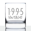 Vintage 1995 - 31st Birthday Rocks Glass, Fun Bday Gift for Men and Women Turning 31, Old Fashioned Glass 10 Ounce Size
