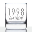 Vintage 1998 - Fun 28th Birthday Whiskey Rocks Glass Gifts for Men & Women Turning 28 - Retro Whisky Drinking Tumbler