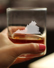 Virginia State Outline Whiskey Rocks Glass - State Themed Drinking Decor and Gifts for Virginian Women & Men - 10.25 Oz Whisky Tumbler Glasses