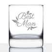Best Man Old Fashioned Rocks Glass - Groomsmen Proposal Gifts - Unique Engraved Wedding Cup Gift