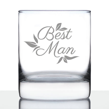 Best Man Old Fashioned Rocks Glass - Groomsmen Proposal Gifts - Unique Engraved Wedding Cup Gift