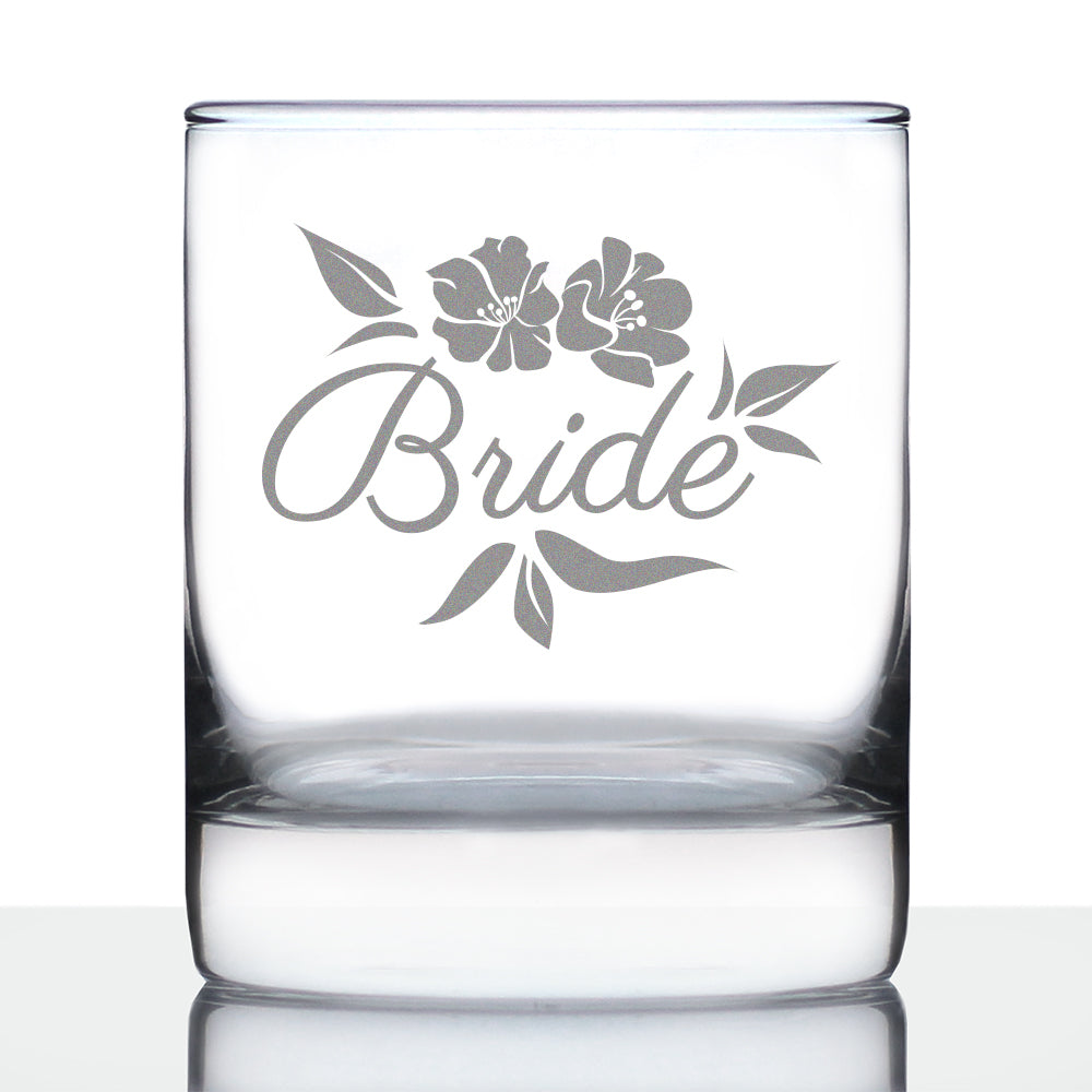 Bride Old Fashioned Rocks Glass - Unique Wedding Gift for Bride - Cute Engraved Wedding Cup Gift