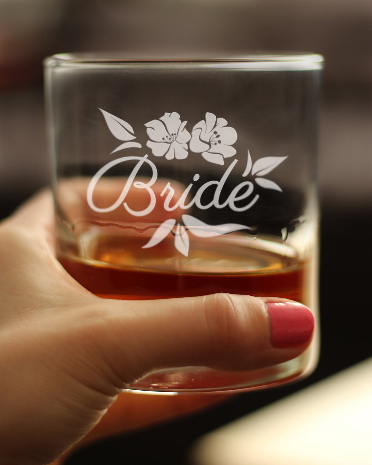 Bride Old Fashioned Rocks Glass - Unique Wedding Gift for Bride - Cute Engraved Wedding Cup Gift