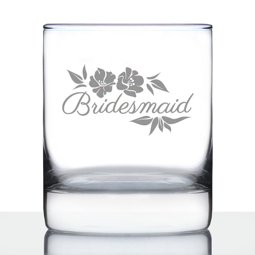 Bridesmaid Old Fashioned Rocks Glass - Bridesmaids Proposal Gifts - Unique Engraved Wedding Cup Gift
