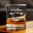 Father of the Groom Old Fashioned Rocks Glass - Unique Wedding Gift for Soon to Be Father-in-Law - Cute Engraved Wedding Cup Gift