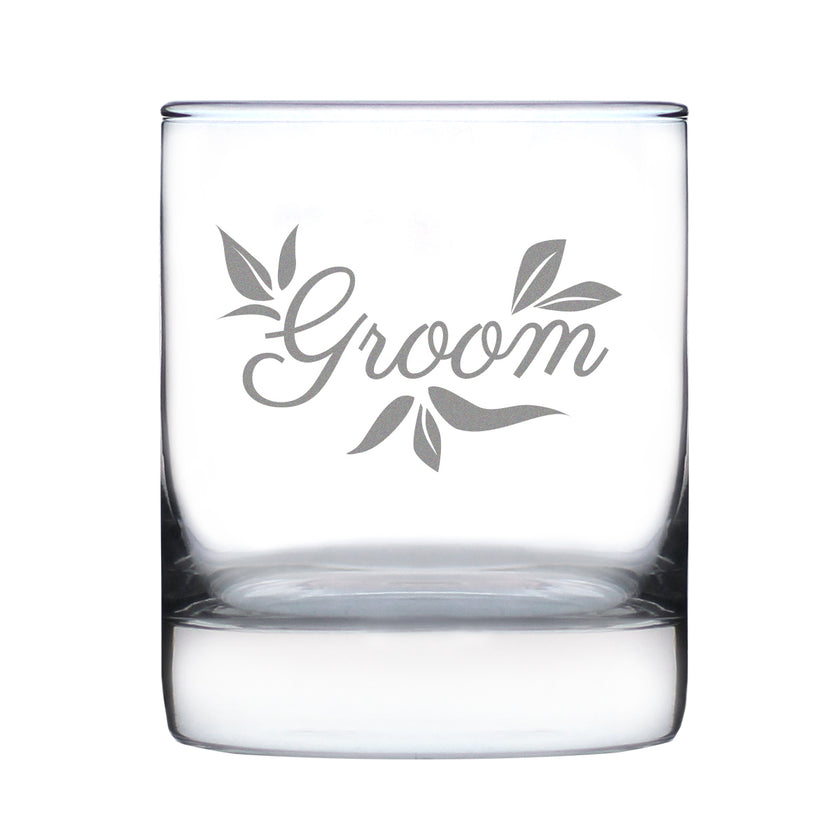 Groom Old Fashioned Rocks Glass - Unique Wedding Gift for Groom - Engraved Wedding Cup Gift