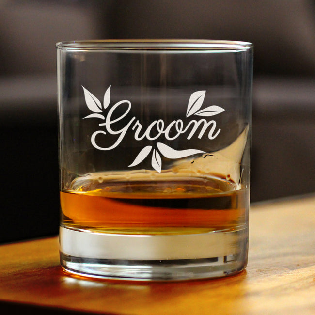 Groom Old Fashioned Rocks Glass - Unique Wedding Gift for Groom - Engraved Wedding Cup Gift