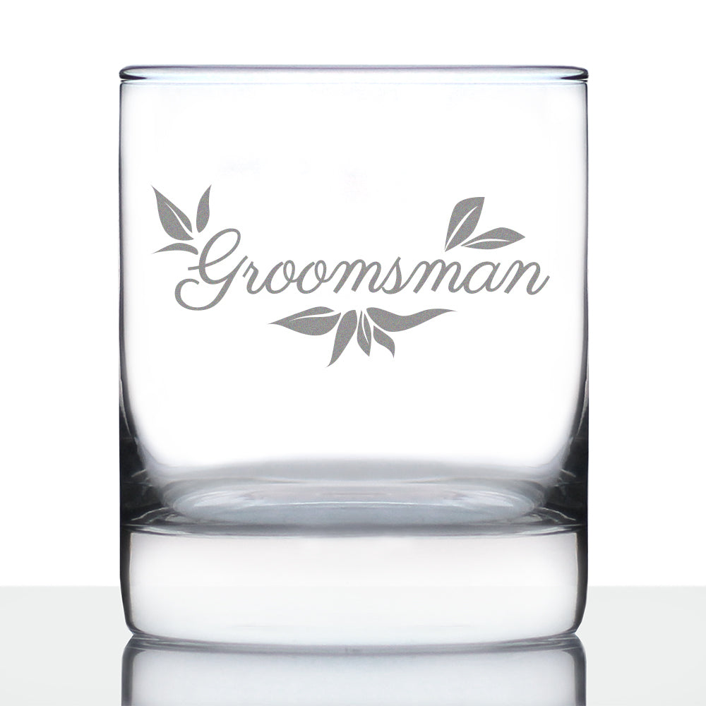 Groomsman Old Fashioned Rocks Glass - Groomsmen Proposal Gifts - Unique Engraved Wedding Cup Gift