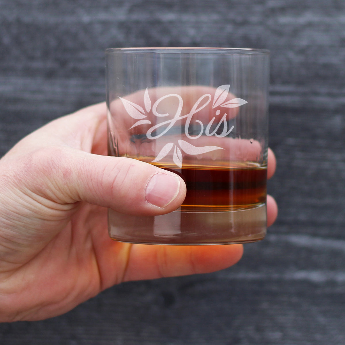 His Old Fashioned Rocks Glass - Unique Wedding Gift for Groom - Engraved Wedding Cup Gift