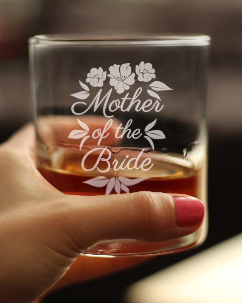 Mother of the Bride Old Fashioned Rocks Glass - Unique Wedding Gift for Soon to Be Mother-in-Law - Cute Engraved Wedding Cup Gift