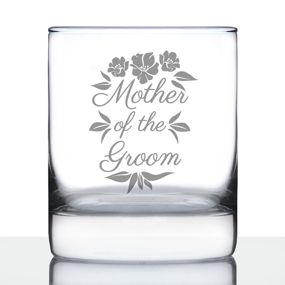 Mother of the Groom Old Fashioned Rocks Glass - Unique Wedding Gift for Soon to Be Mother-in-Law - Cute Engraved Wedding Cup Gift