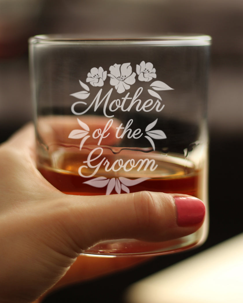 Mother of the Groom Old Fashioned Rocks Glass - Unique Wedding Gift for Soon to Be Mother-in-Law - Cute Engraved Wedding Cup Gift