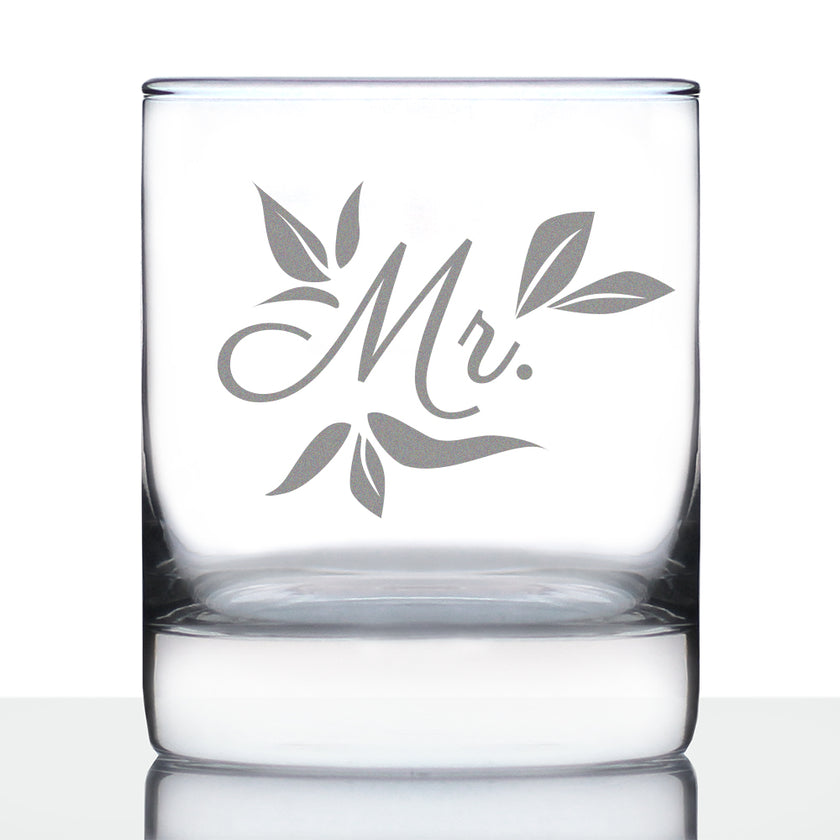 Mr. Old Fashioned Rocks Glass - Unique Wedding Gift for Groom - Engraved Wedding Cup Gift