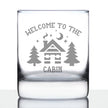 Welcome To The Cabin - Whiskey Rocks Glass Gifts - Rustic Themed Gifts and Cabin Decor Large - 10.25 Oz Glasses