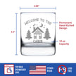 Welcome To The Cabin - Whiskey Rocks Glass Gifts - Rustic Themed Gifts and Cabin Decor Large - 10.25 Oz Glasses