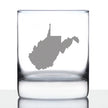 West Virginia State Outline Whiskey Rocks Glass - State Themed Drinking Decor and Gifts for West Virginian Women & Men - 10.25 Oz Whisky Tumbler Glasses