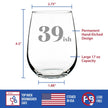 39ish - Funny 40th Birthday Wine Glass for Women Turning 40 - Large 17 Oz - Bday Party Decorations