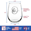Monogram Floral Letter O - Stemless Wine Glass - Personalized Gifts for Women and Men - Large Engraved 17 Oz Glasses