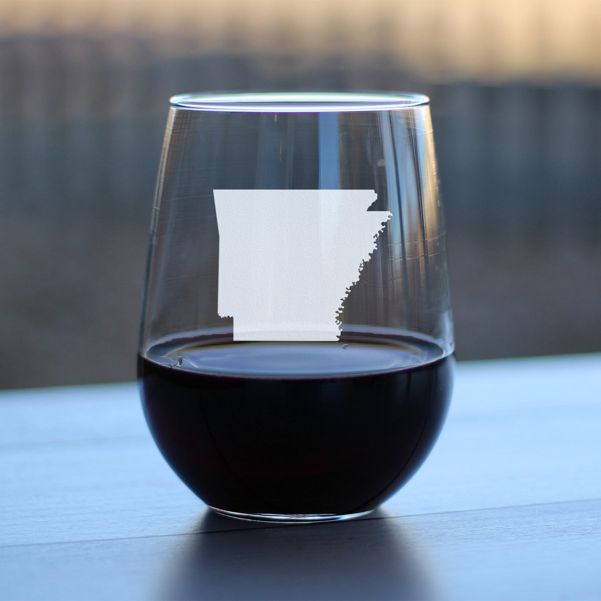 Arkansas State Outline Stemless Wine Glass - State Themed Drinking Decor and Gifts for Arkansans &amp; Arkansawyer Women &amp; Men - Large 17 Oz Glasses