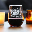 Berry Patch Bunny Rabbit - Stemless Wine Glass - Hand Engraved Gifts for Men & Women That Love Bunnies