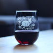 Berry Patch Bunny Rabbit - Stemless Wine Glass - Hand Engraved Gifts for Men & Women That Love Bunnies
