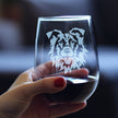 Border Collie Stemless Wine Glass - Cute Dog Themed Décor and Gifts for Moms & Dads of Border Collies - Large 17 Oz