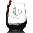 Boxer with Pointed Ears - Stemless Wine Glass - Cute Boxer Themed Dog Gifts and Party Decor for Women and Men - Large Glasses