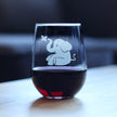 Cute Elephant - 17 Ounce Stemless Wine Glass