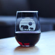 Elephant Sunset - 17 Ounce Stemless Wine Glass