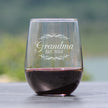 Grandma Est. 2023 - Decorative - 17 Ounce Stemless Wine Glass
