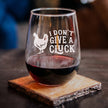 Don't Give a Cluck - Stemless Chicken Wine Glass for Women - Cute Funny Wine Gift Idea - Unique Personalized Glasses for Birthday