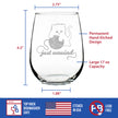 Just Unwind - Stemless Wine Glass - Funny Kitten Themed Gifts for Cat Lovers Who Knit and Crochet - Large 17 Oz Glasses