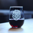 Lion Stemless Wine Glass - Fun Safari Themed Decor and Gifts for Lovers of African Wild Animals - Large 17 Oz Glasses
