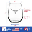 Longhorn Stemless Wine Glass - Western Themed Farm Decor and Gifts for Texan Ranchers - Large 17 Oz Glasses