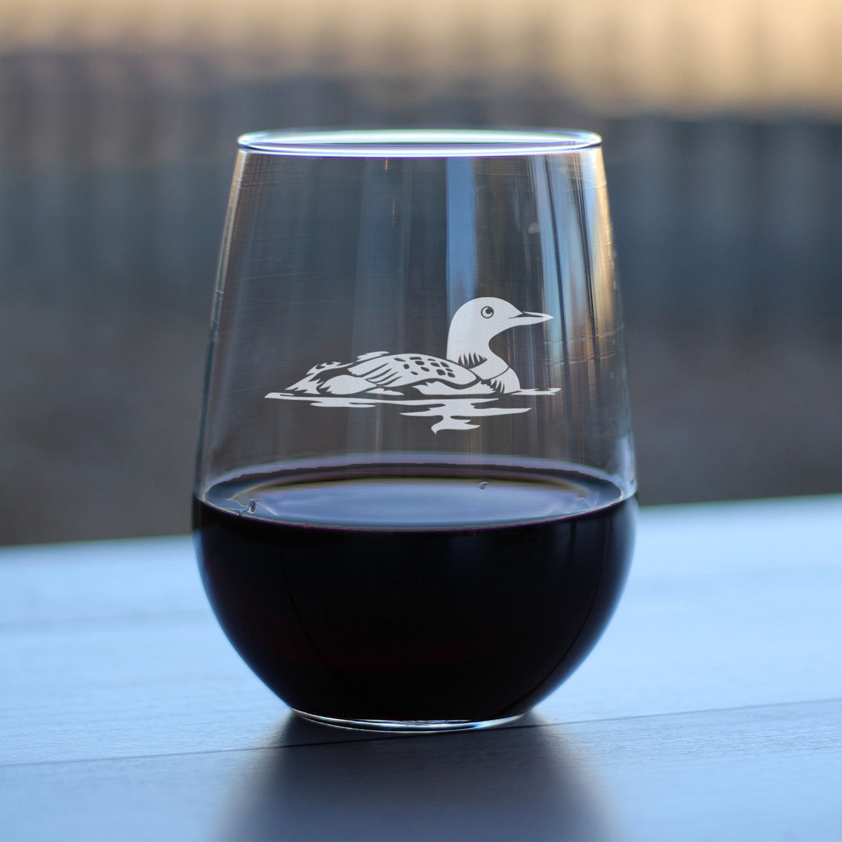 Loon Stemless Wine Glass - Fun Bird Themed Gifts and Decor for Men &amp; Women - Large 17 Oz Glasses