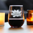 Lotus Flower - 17 Ounce Stemless Wine Glass