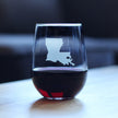 Louisiana State Outline Stemless Wine Glass - State Themed Drinking Decor and Gifts for Louisianian Women & Men - Large 17 Oz Glasses