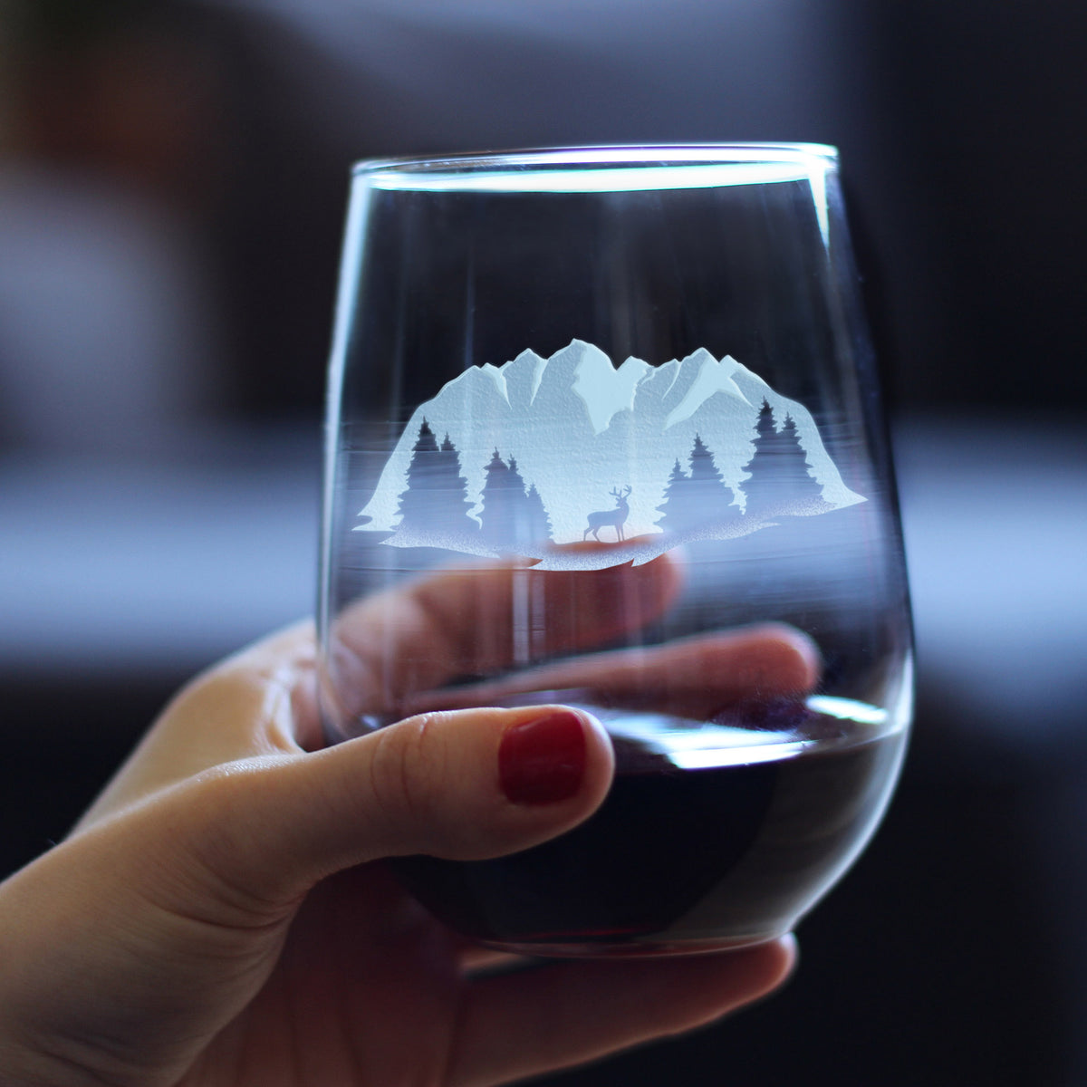 Majestic Mountains - 17 Ounce Stemless Wine Glass